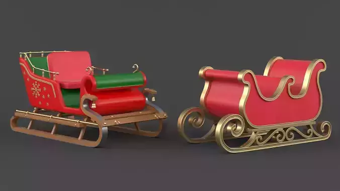 Santa Sleigh 3D model
