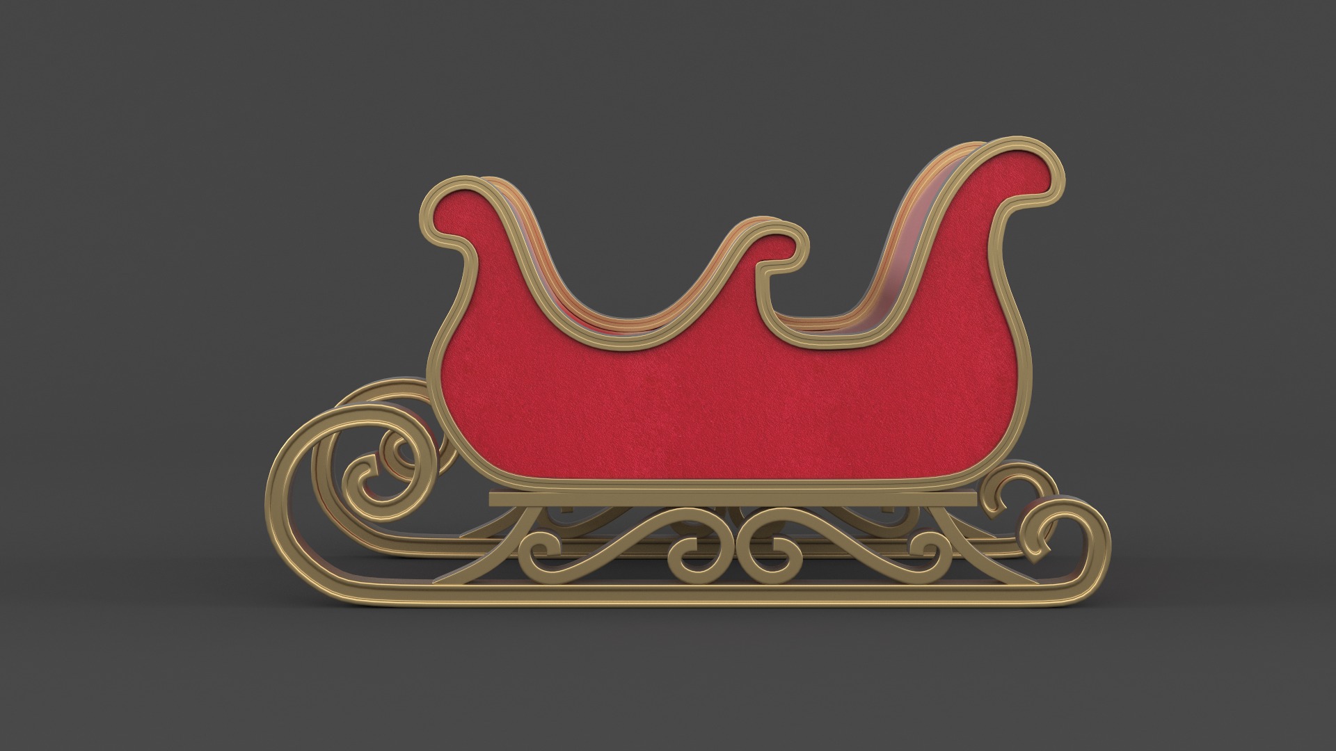 Santa Sleigh 3D model_7