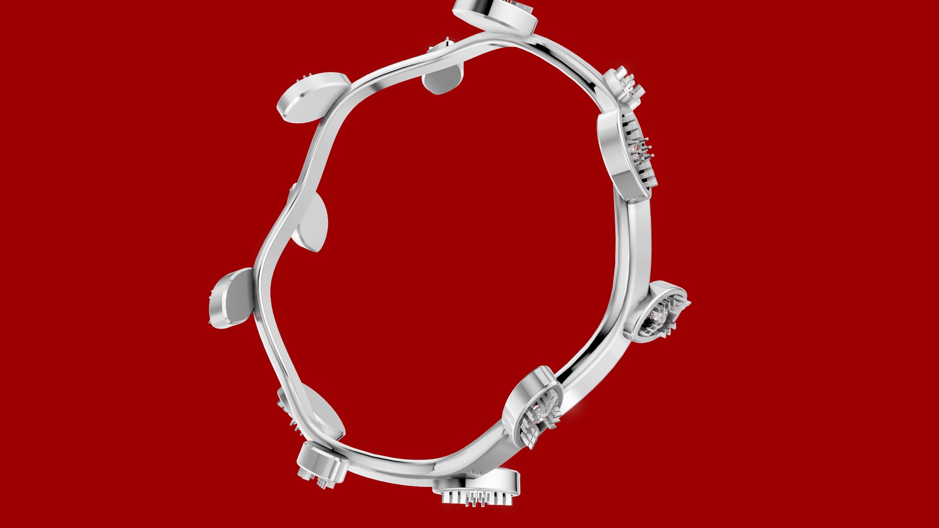 Wave Twig Leaf Ring 3D print model_8