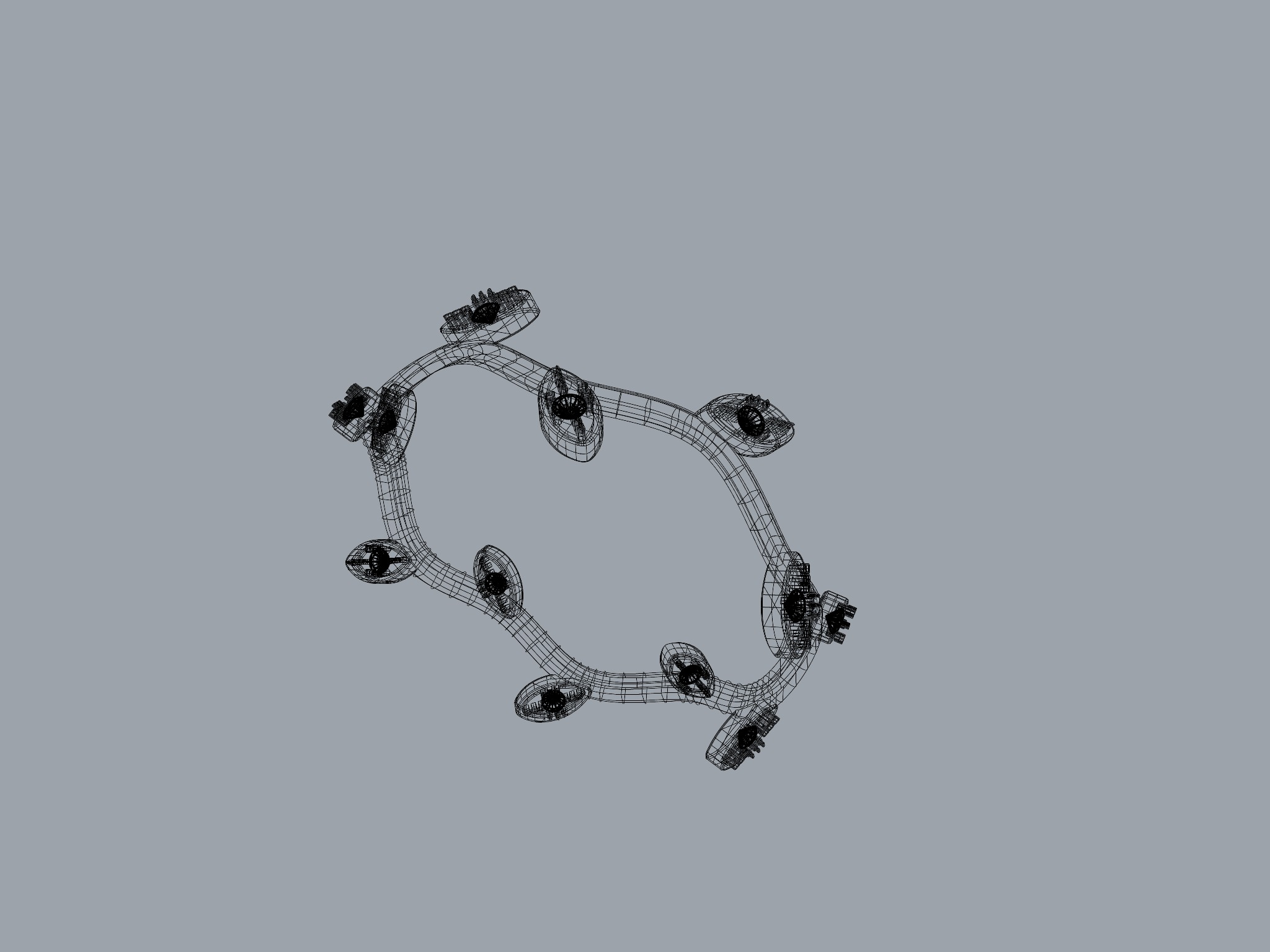 Wave Twig Leaf Ring 3D print model_7