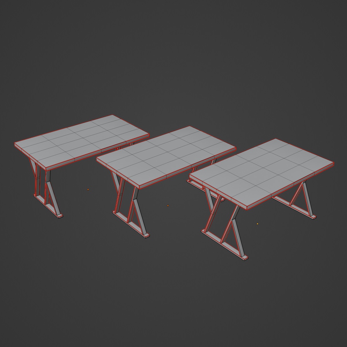 Loft Tables 01 Low-poly 3D model_9