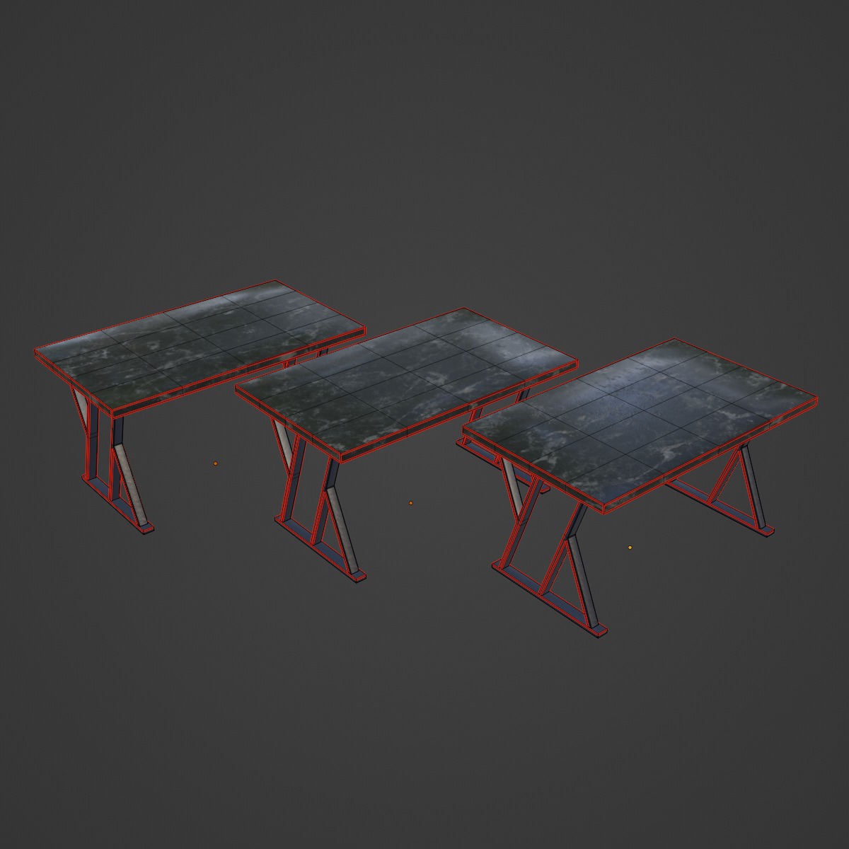 Loft Tables 01 Low-poly 3D model_7