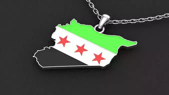 Syria flag pendant 3D print model