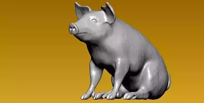 Happy pig - little pig model - 3D print