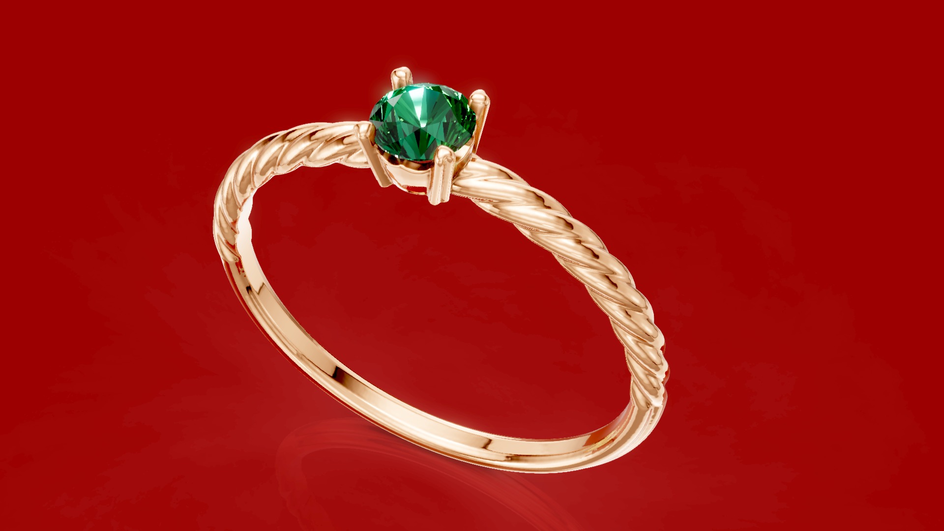 Half Rope Ring 3D print model_3