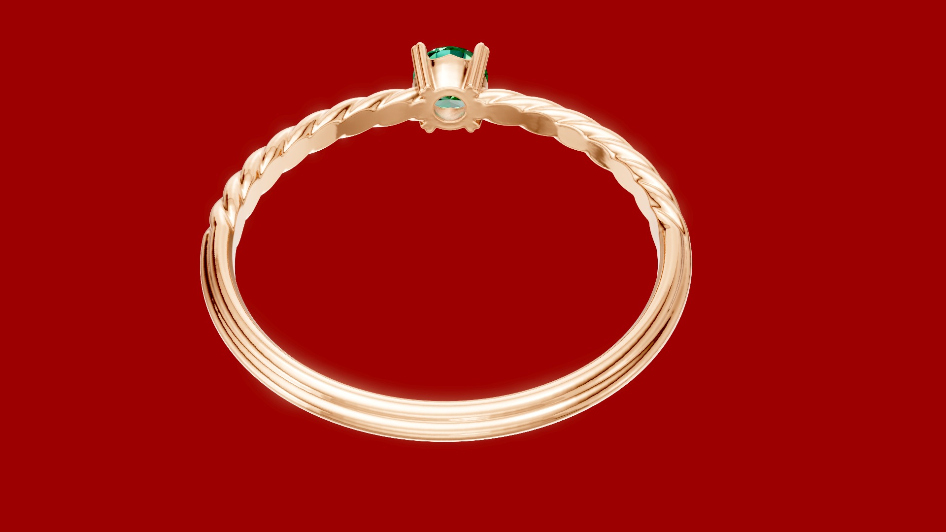 Half Rope Ring 3D print model_4