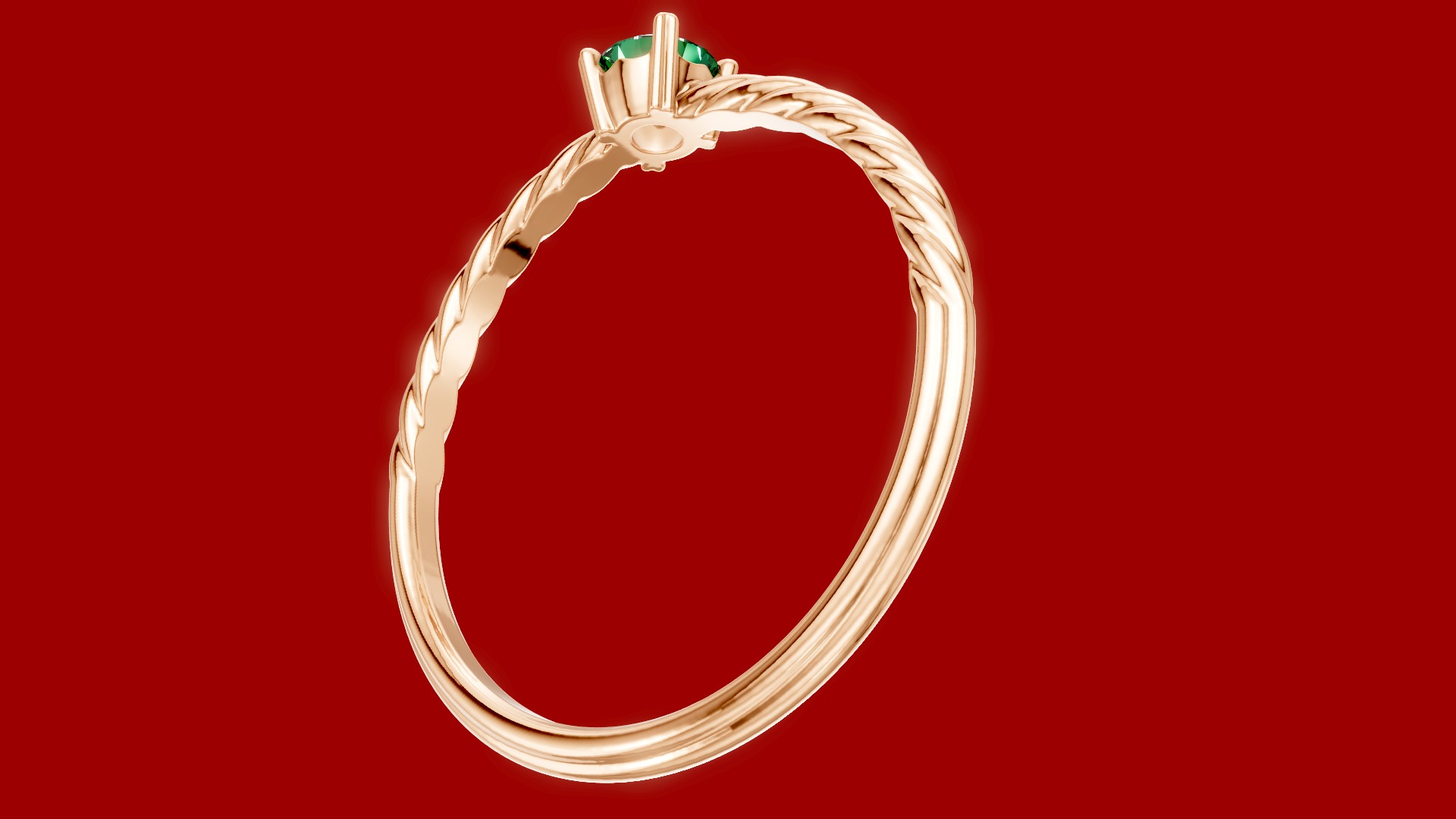 Half Rope Ring 3D print model_10