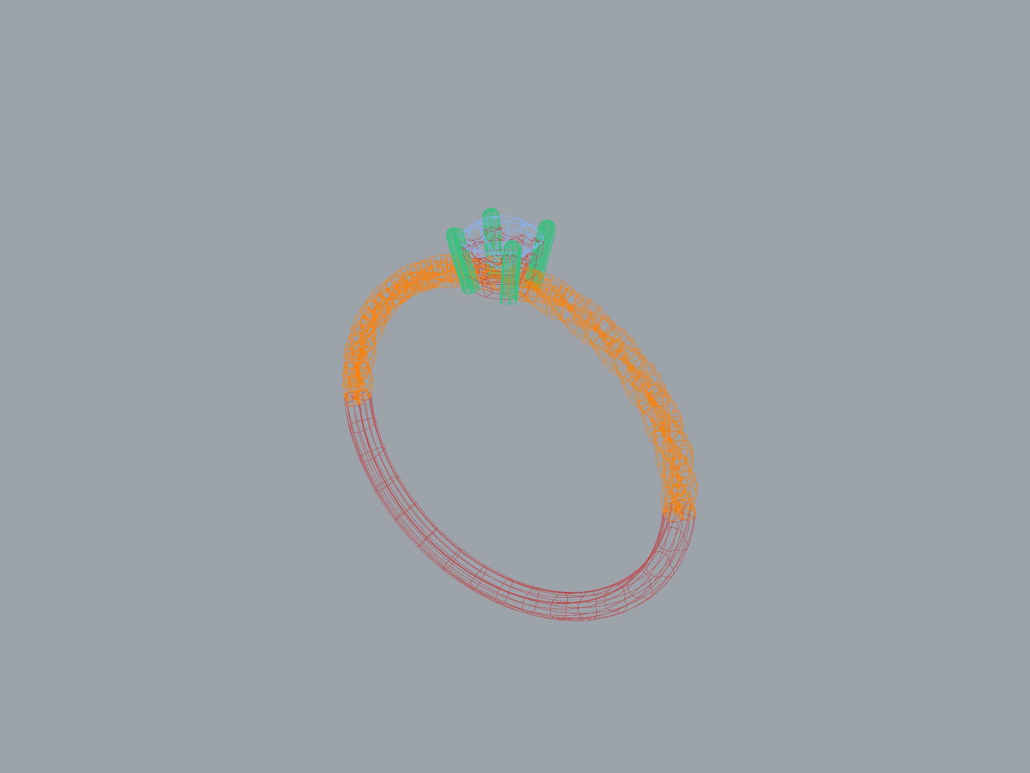 Half Rope Ring 3D print model_9