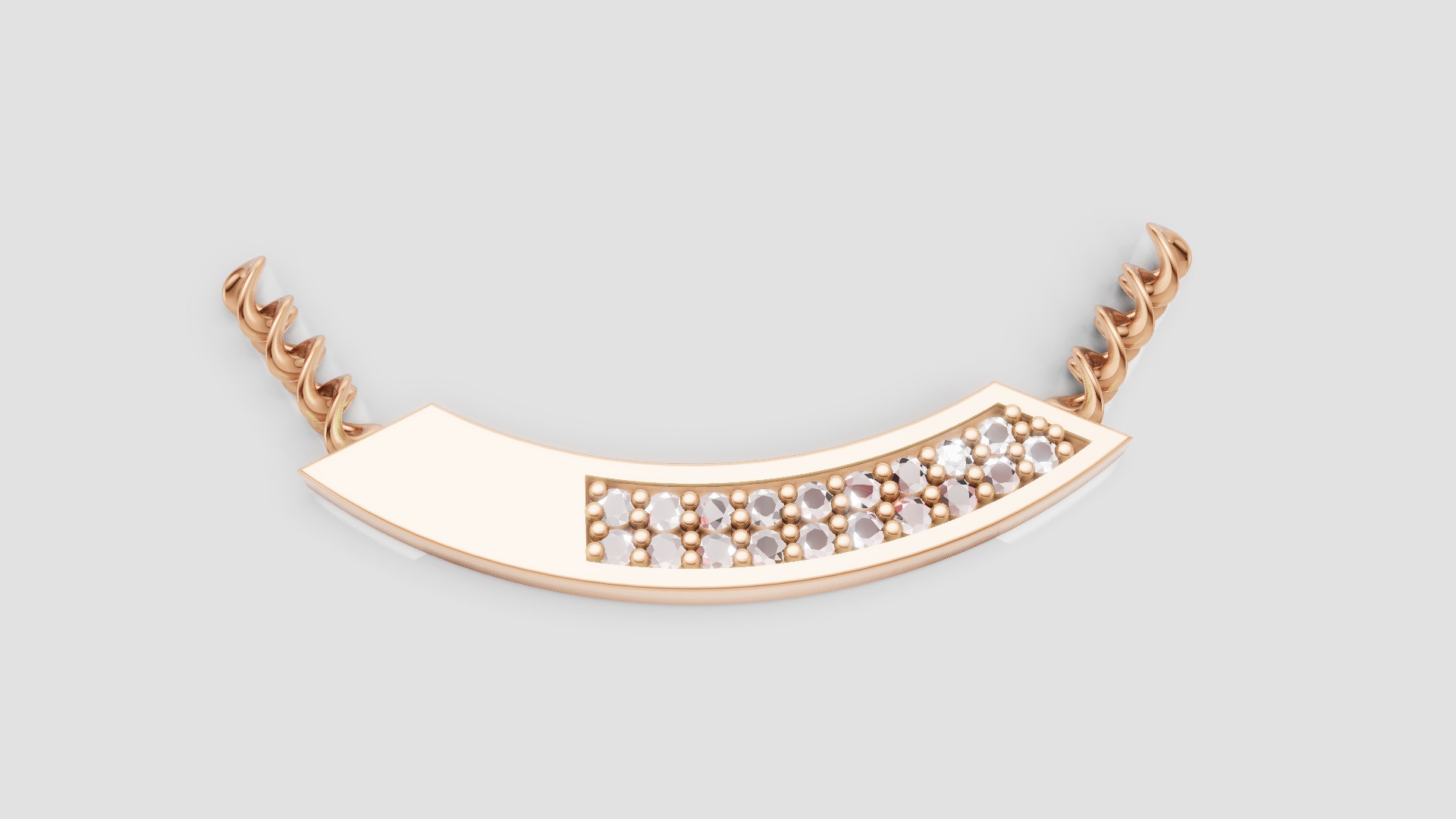 Smart Diamond Rope chain Pendant 3D print model_3