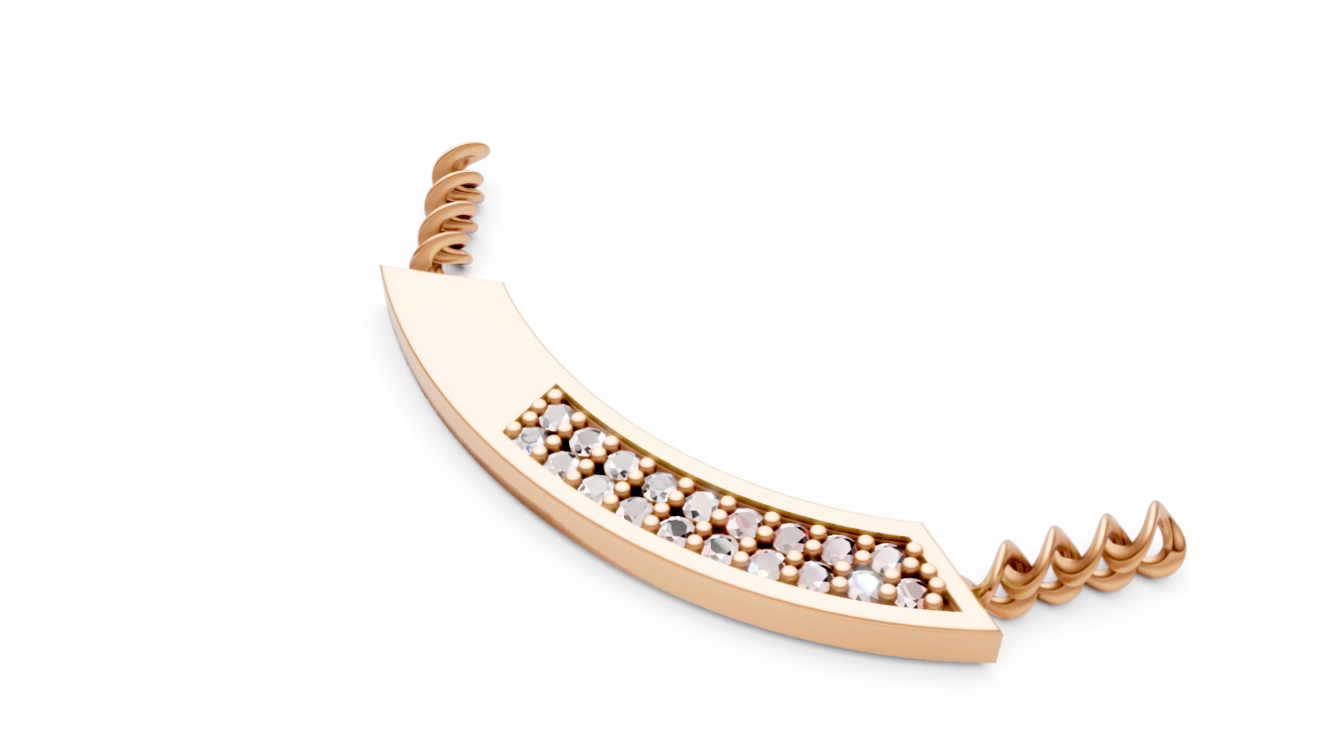 Smart Diamond Rope chain Pendant 3D print model_2