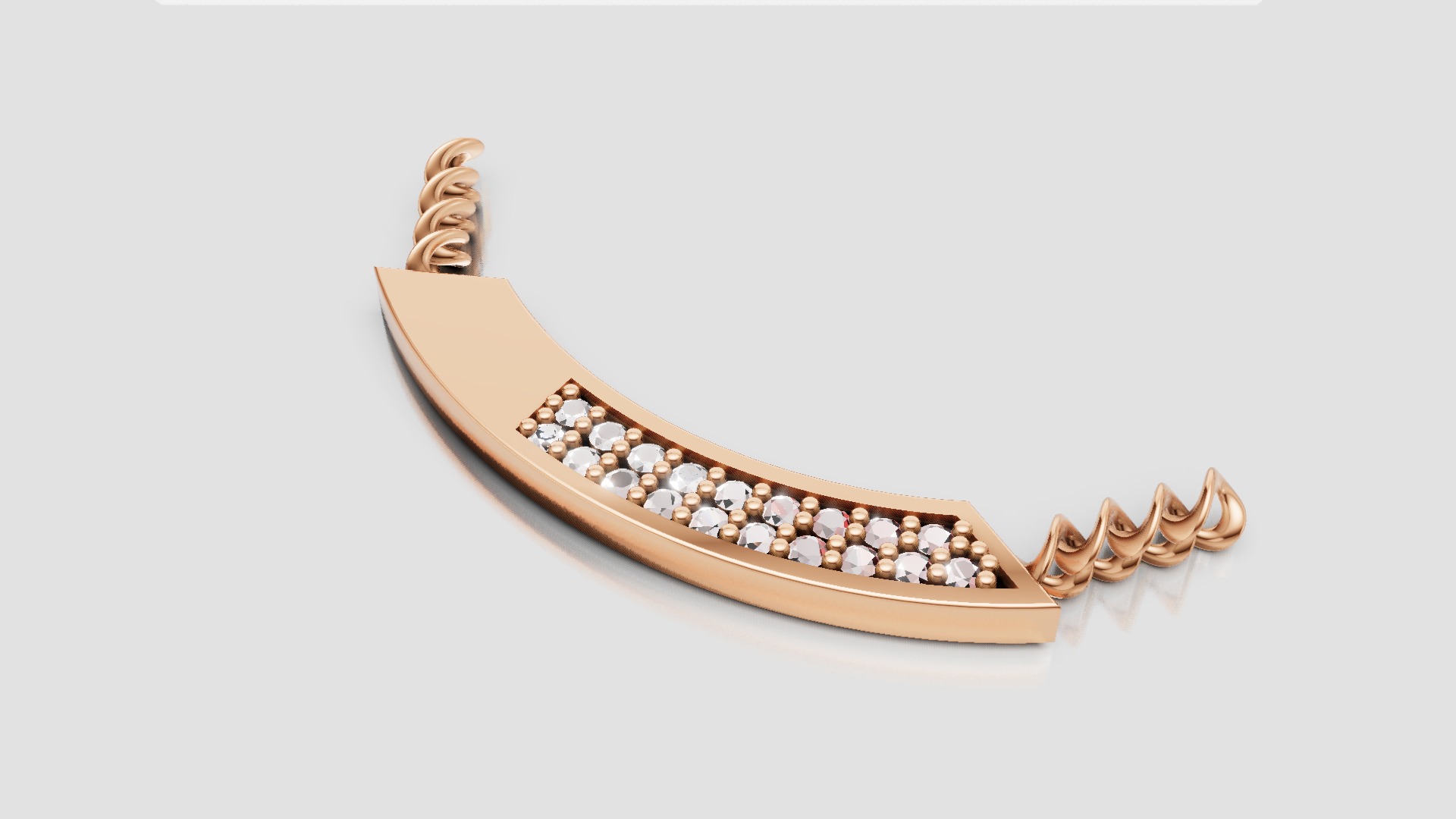 Smart Diamond Rope chain Pendant 3D print model_4