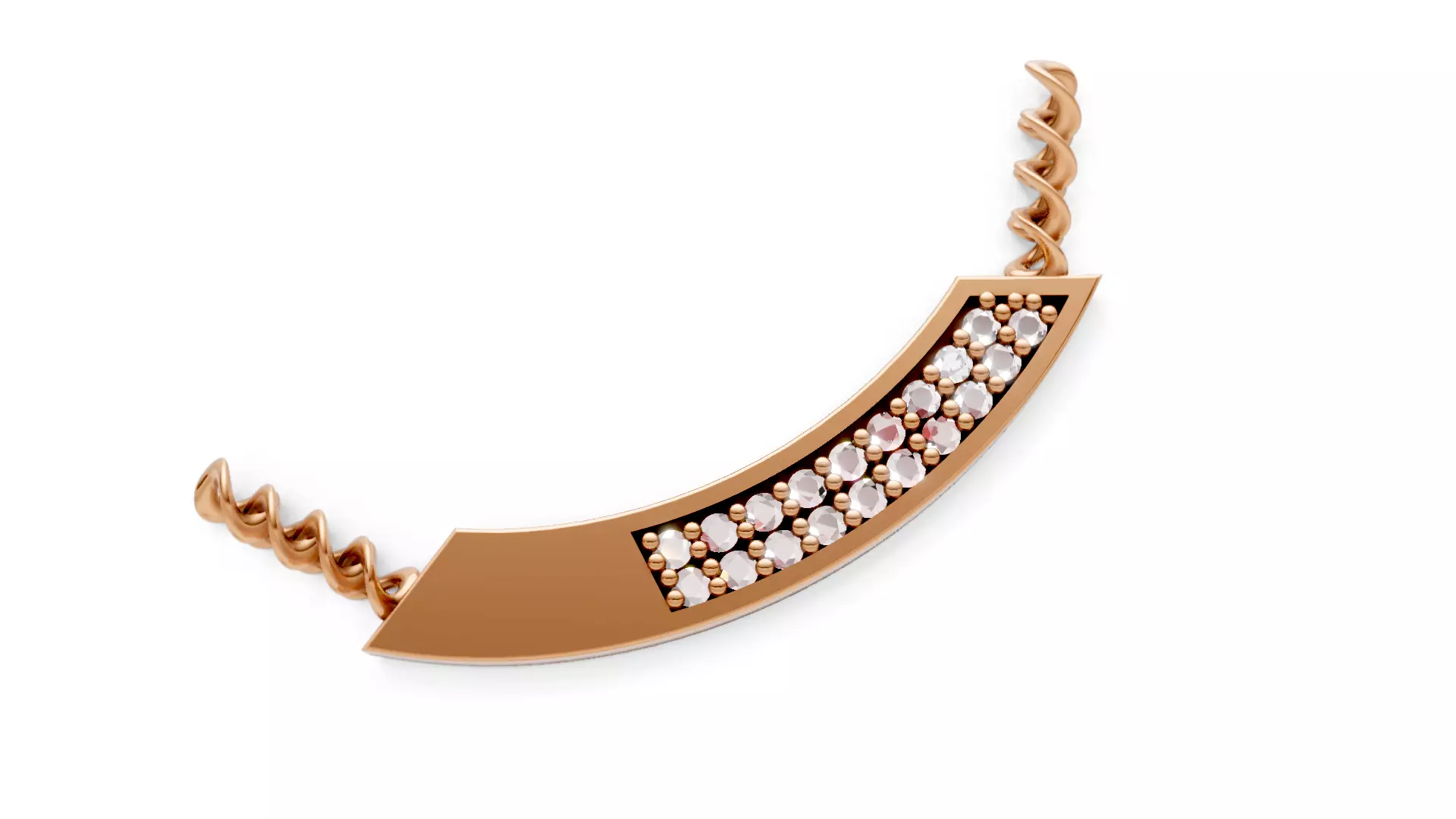 Smart Diamond Rope chain Pendant 3D print model_0