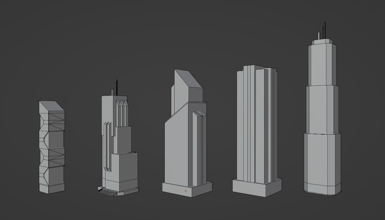 Low poly Buildings Pack Low-poly 3D model_10
