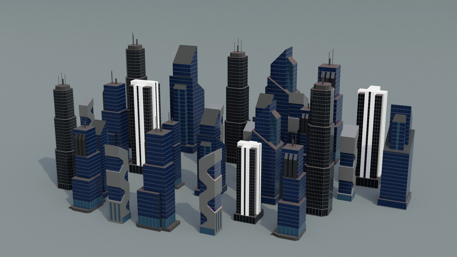Low poly Buildings Pack Low-poly 3D model_5