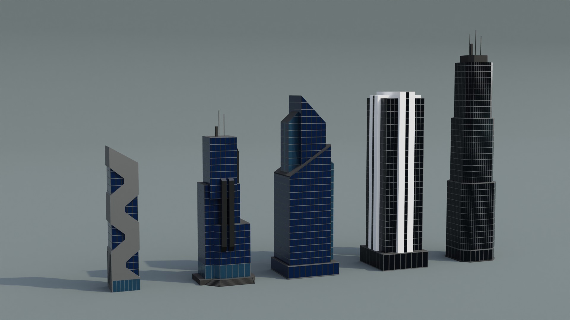 Low poly Buildings Pack Low-poly 3D model_3