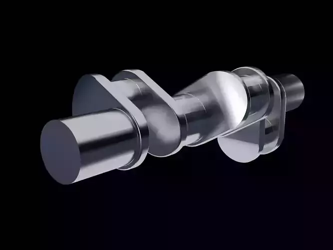 V6 Engine CrankShaft Dimension Accurate 3D Model