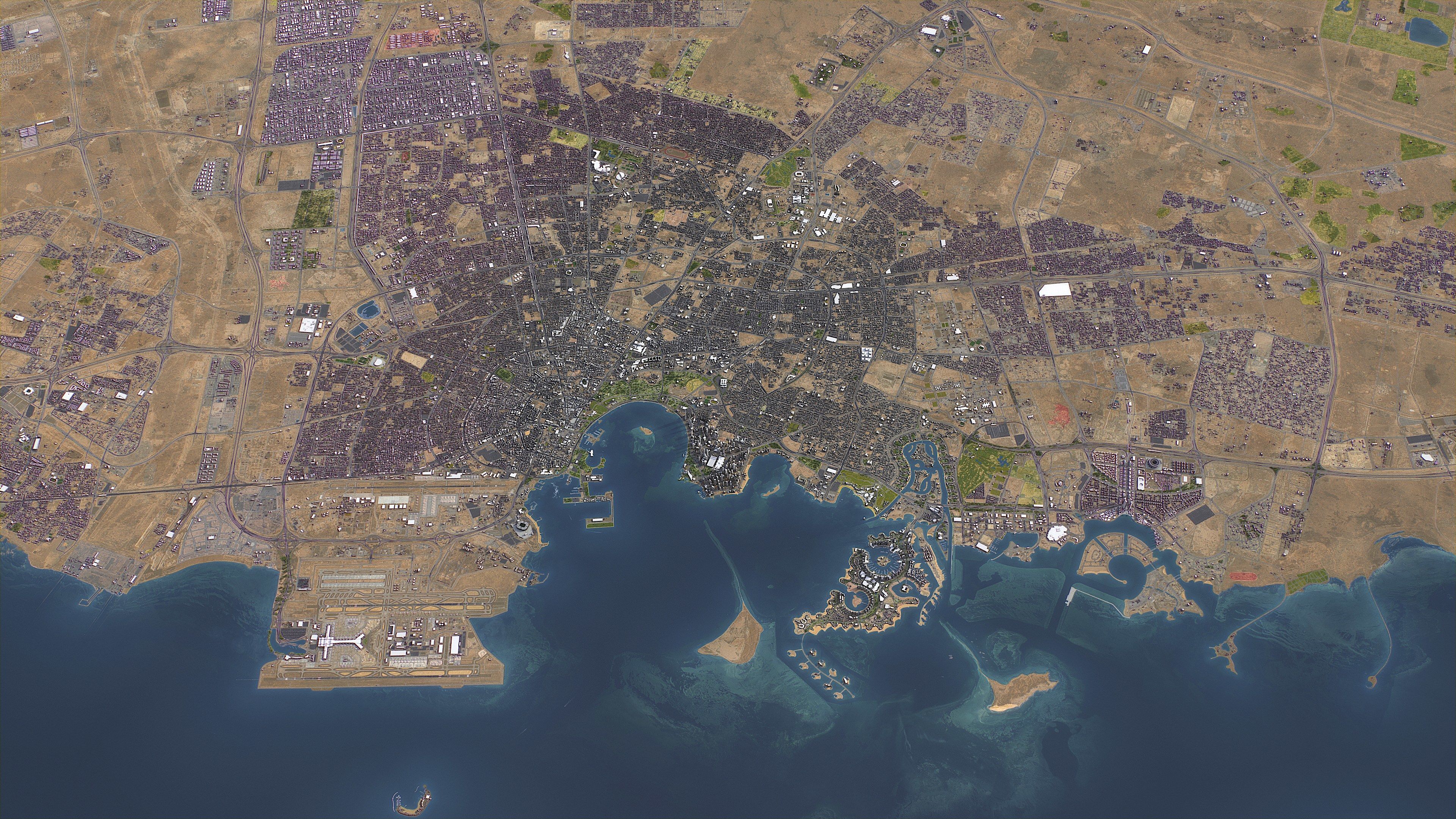 Doha - 3D City Topography Terrain 3D Model Collection_5