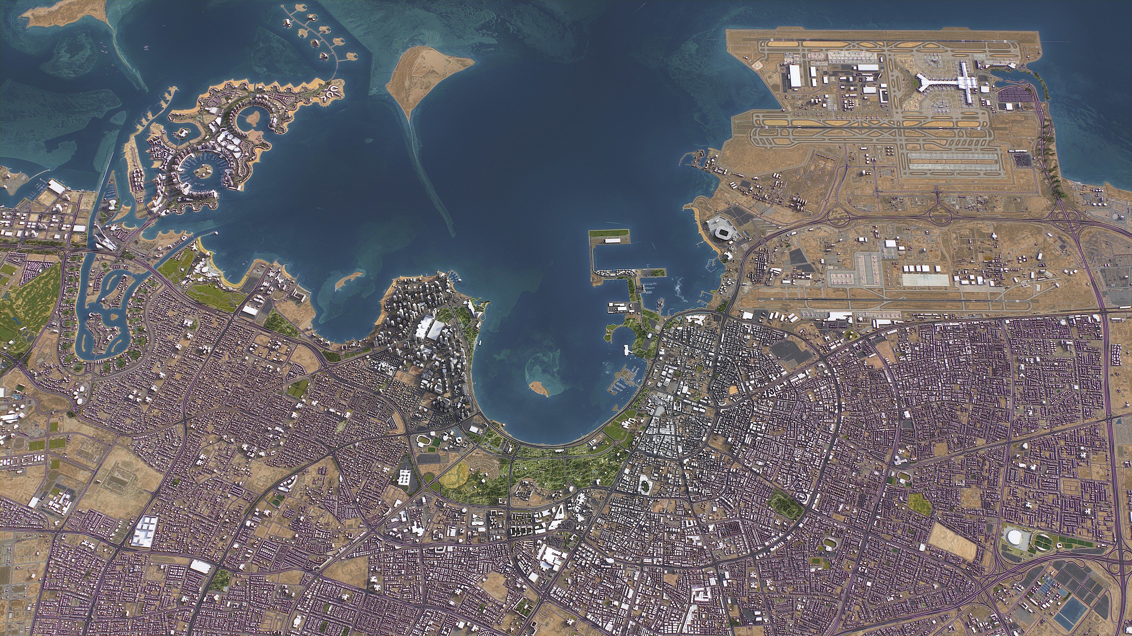 Doha - 3D City Topography Terrain 3D Model Collection_25