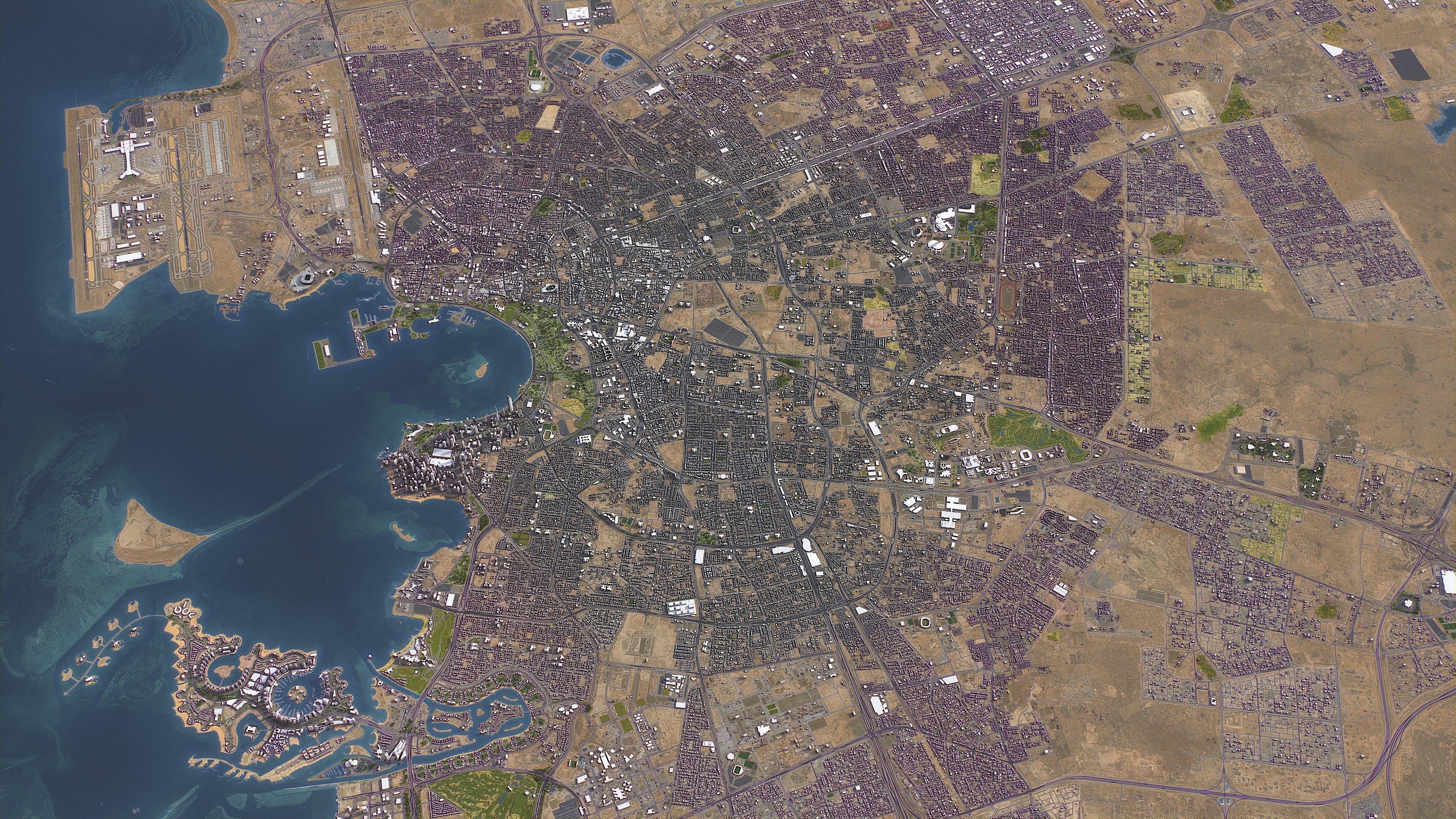 Doha - 3D City Topography Terrain 3D Model Collection_29