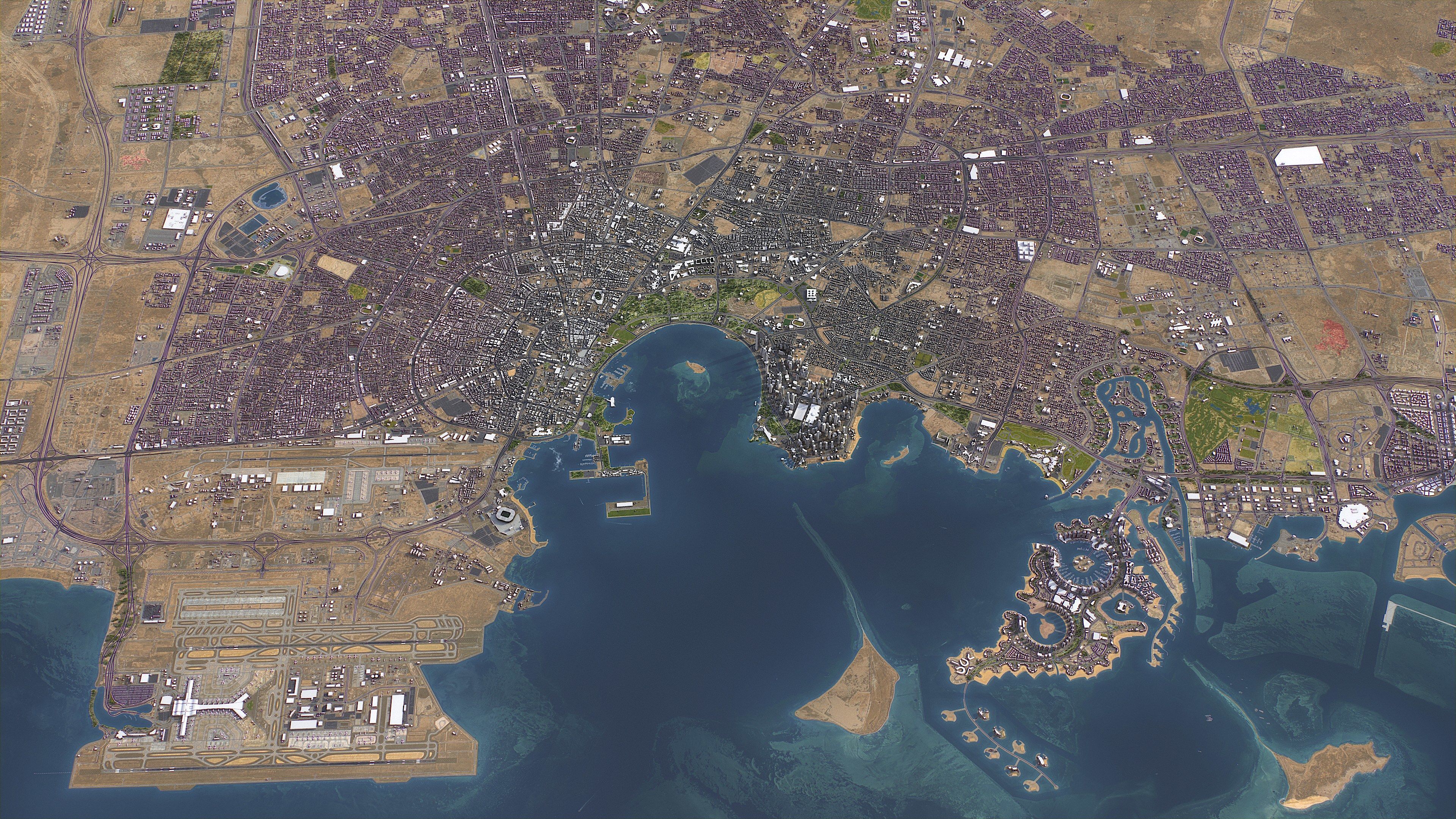 Doha - 3D City Topography Terrain 3D Model Collection_33