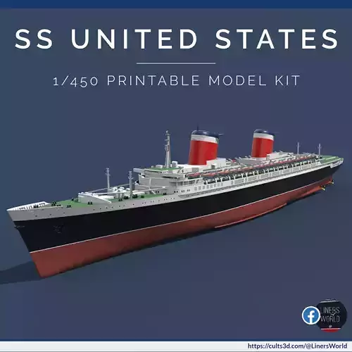 SS UNITED STATES ocean liner 1 450 model kit 3D print model