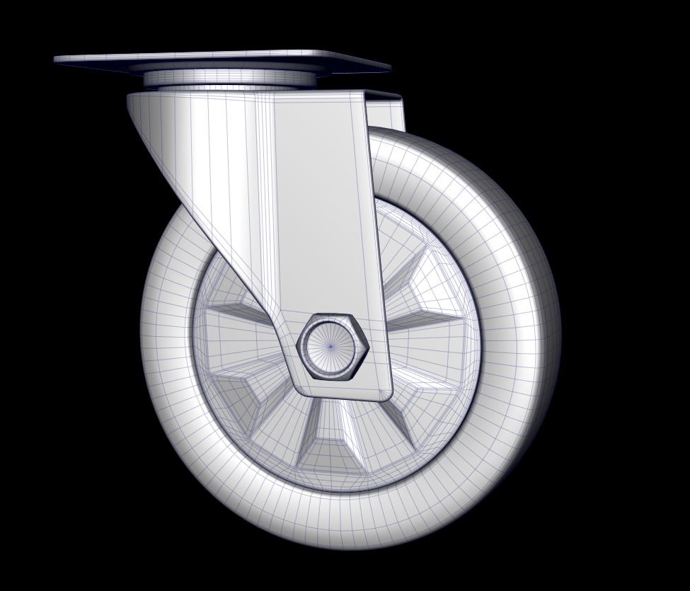 Chair wheels collection Low-poly 3D model_16