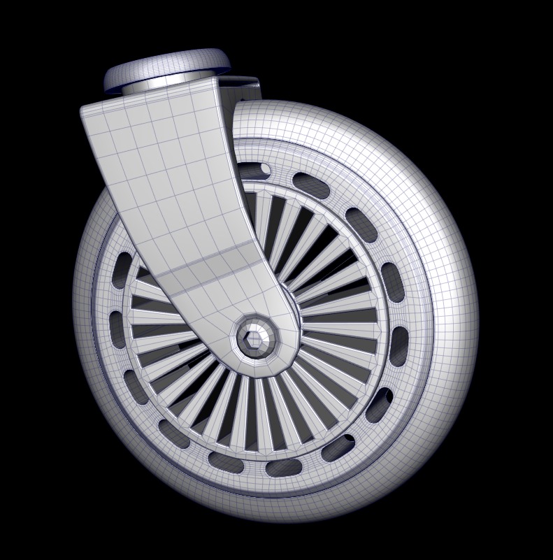 Chair wheels collection Low-poly 3D model_4