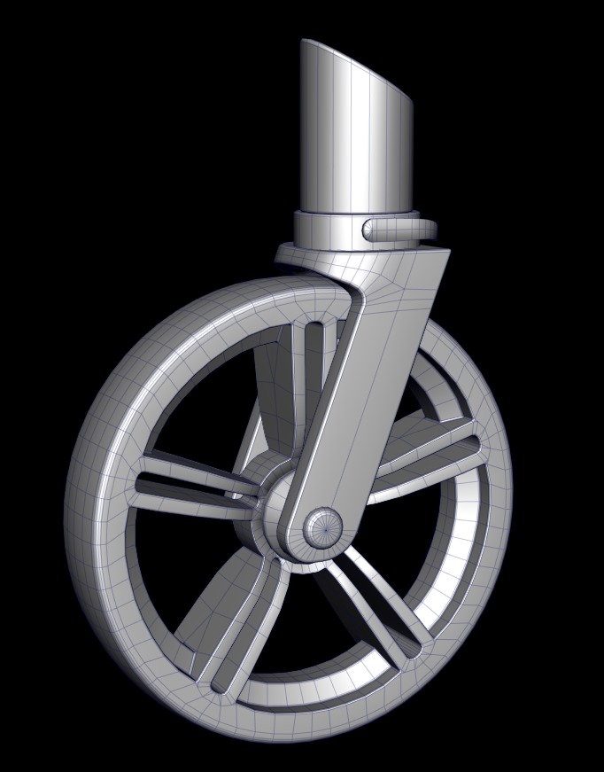 Chair wheels collection Low-poly 3D model_14