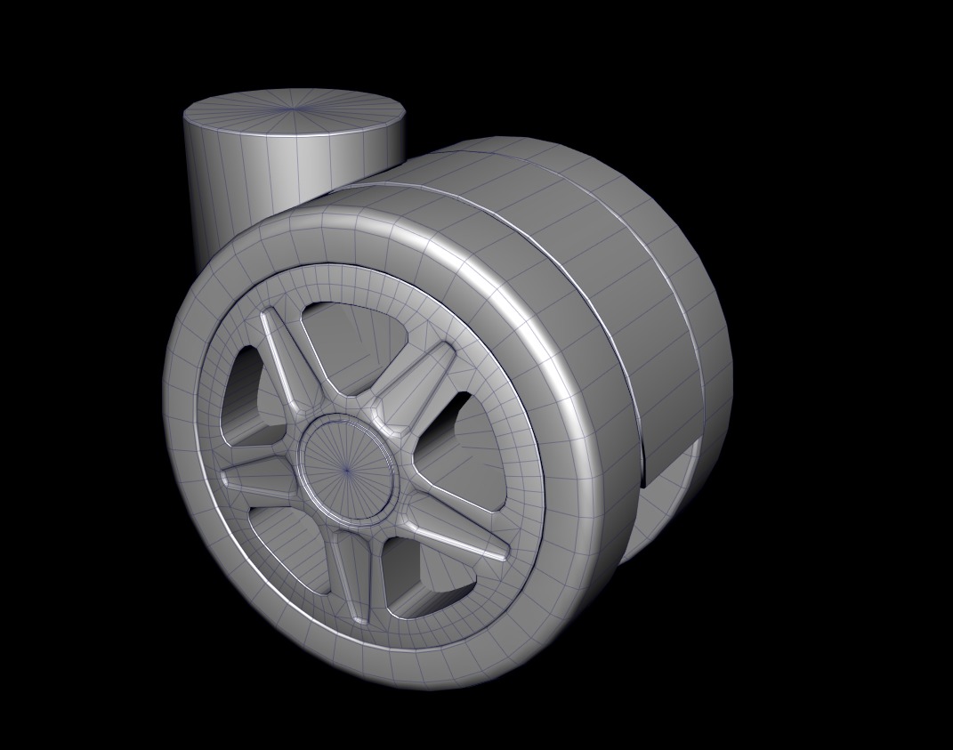 Chair wheels collection Low-poly 3D model_9