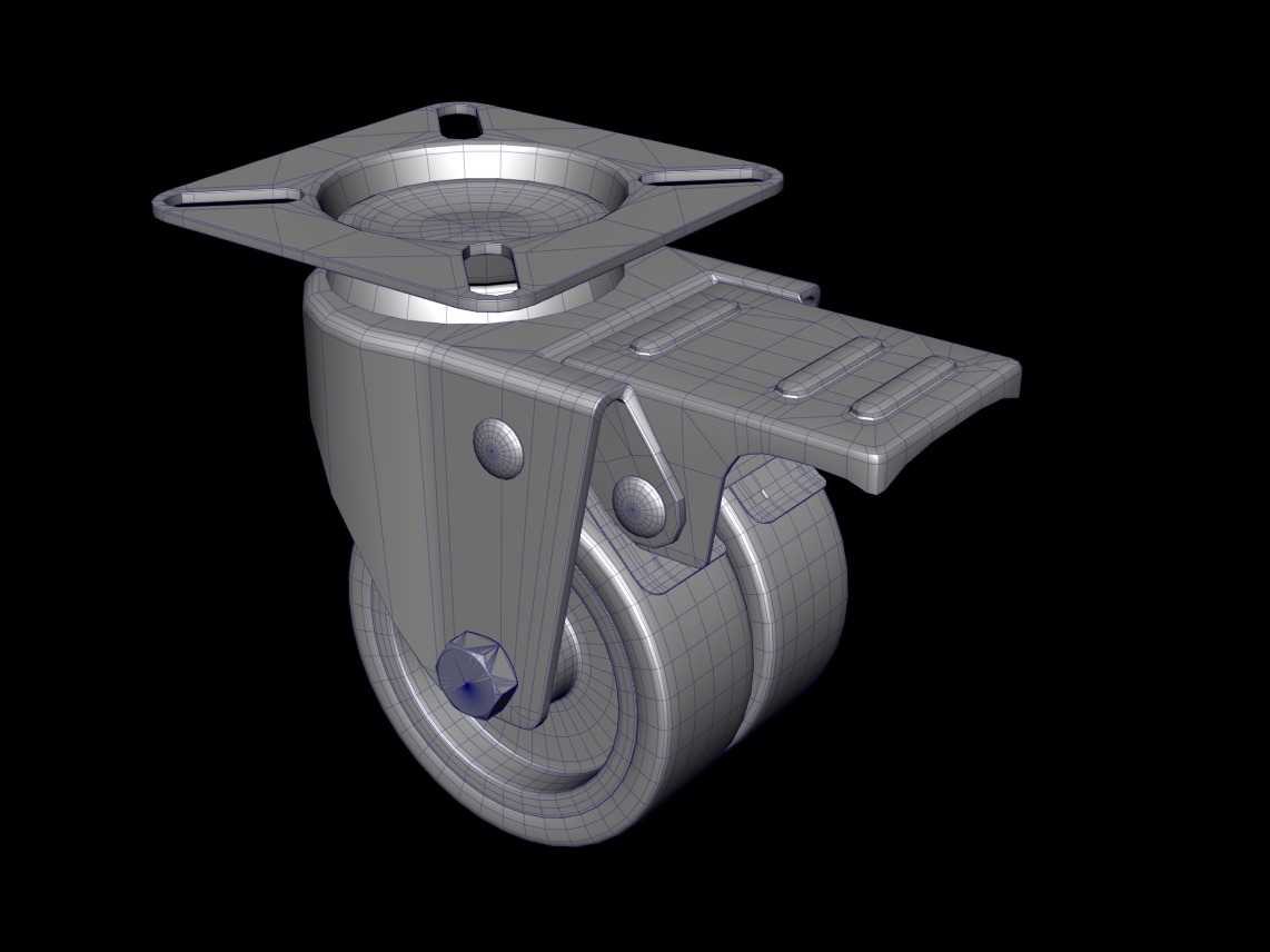 Chair wheels collection Low-poly 3D model_6