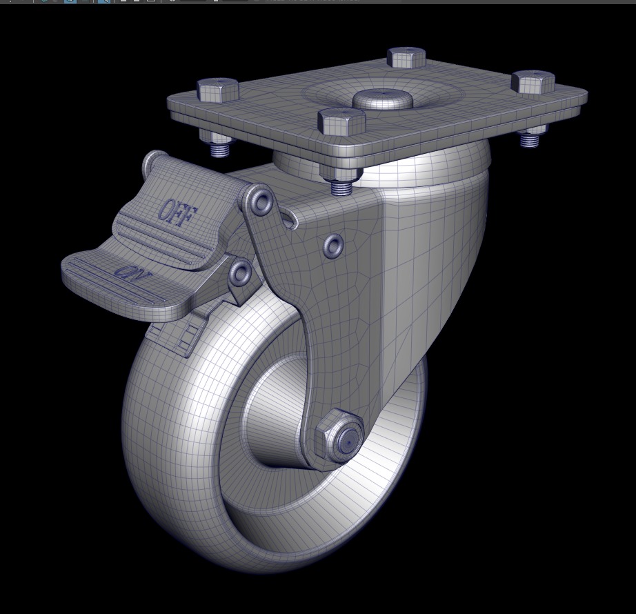 Chair wheels collection Low-poly 3D model_3