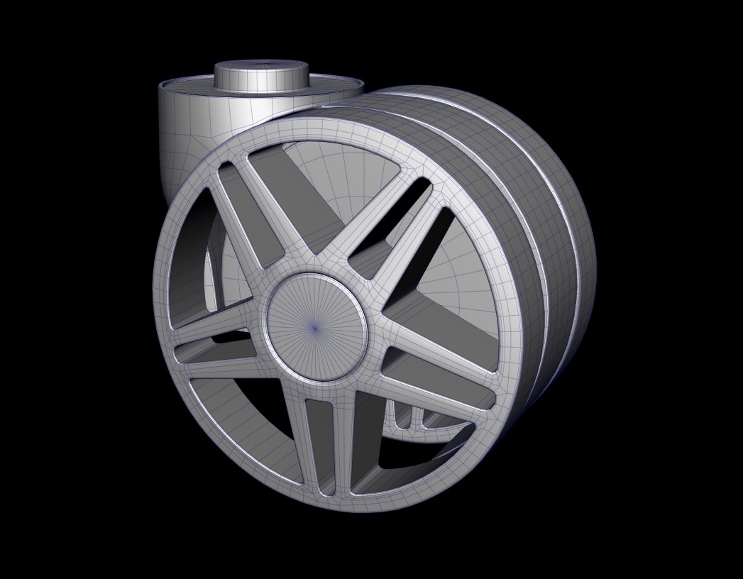 Chair wheels collection Low-poly 3D model_10