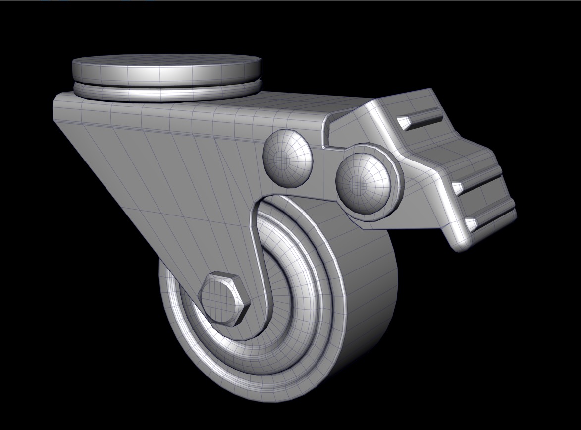 Chair wheels collection Low-poly 3D model_11