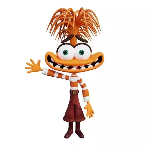Inside out Anxiety 3D character with rigged 