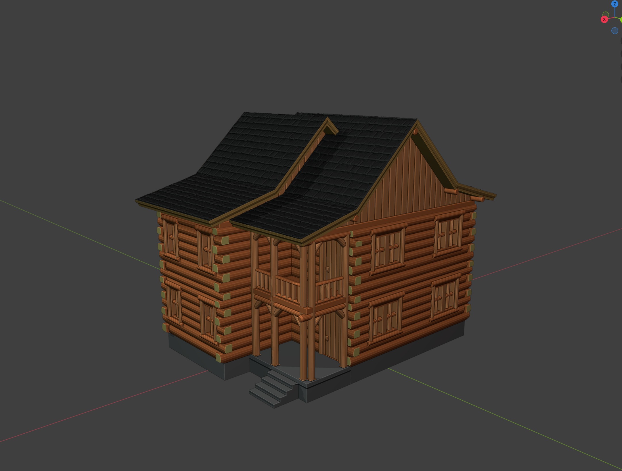 Model Railway HO Scale Wooden Cottage for miniatures and models 3D print model_8