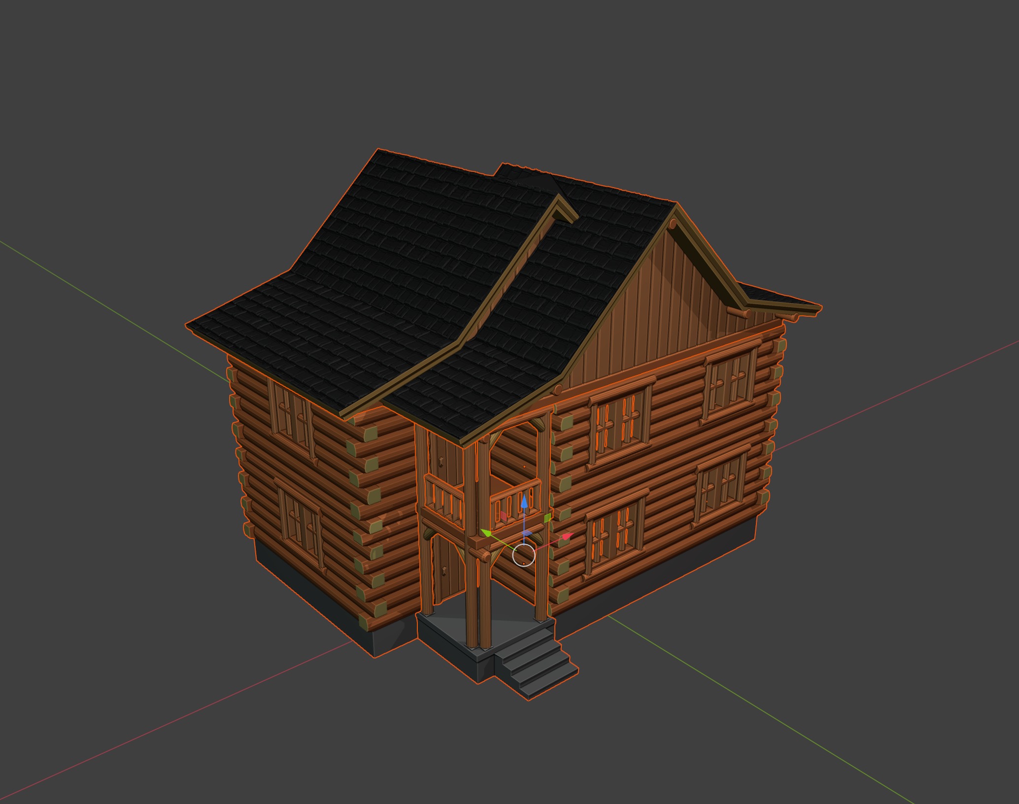 Model Railway HO Scale Wooden Cottage for miniatures and models 3D print model_6