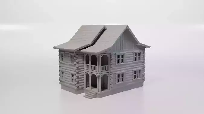 Model Railway HO Scale Wooden Cottage for miniatures and models 3D print model