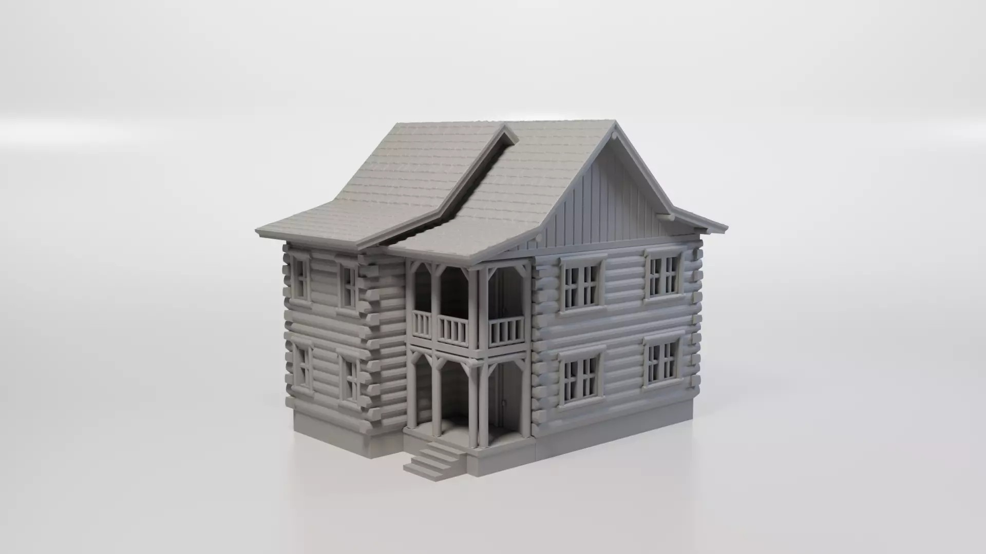 Model Railway HO Scale Wooden Cottage for miniatures and models 3D print model_0