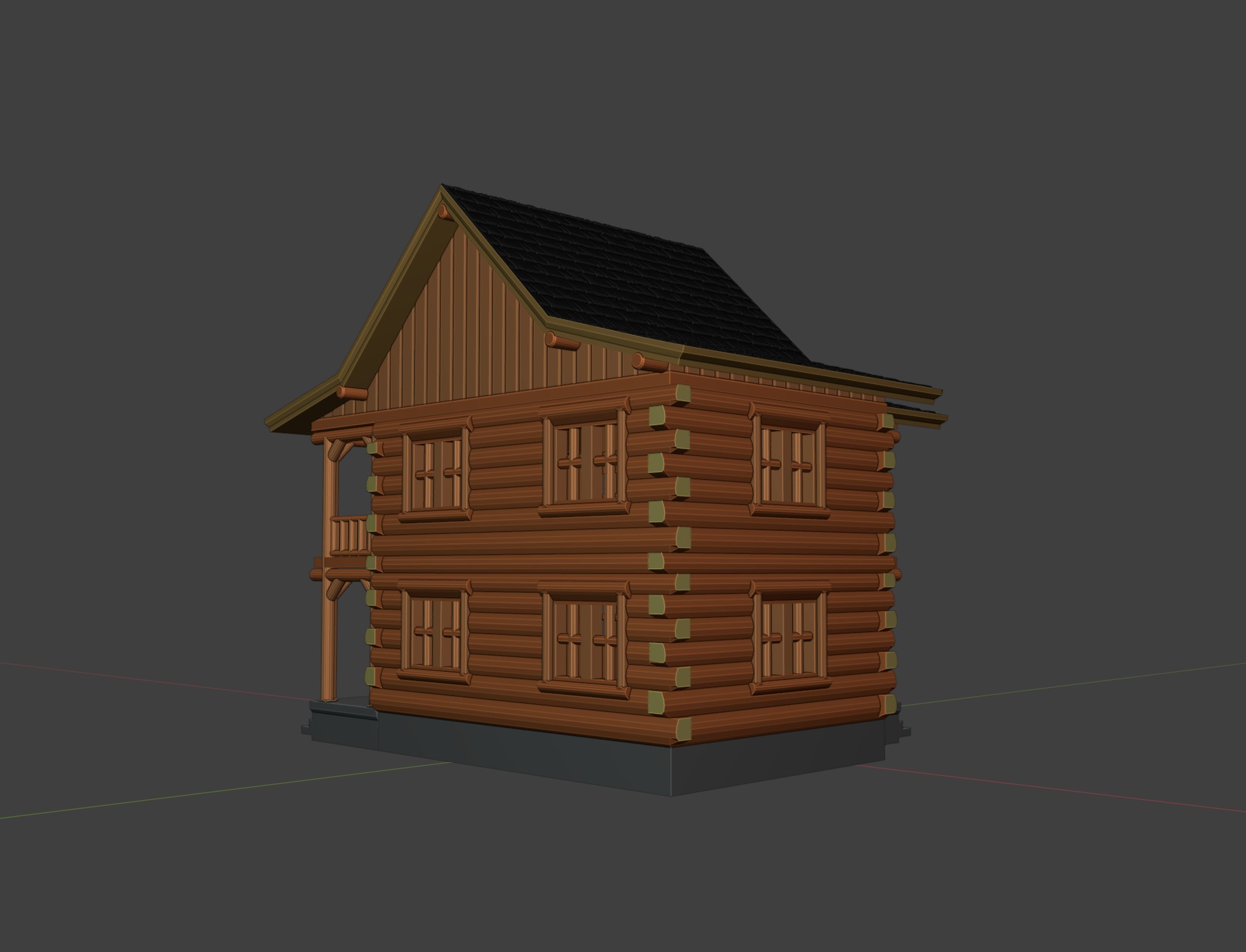 Model Railway HO Scale Wooden Cottage for miniatures and models 3D print model_9