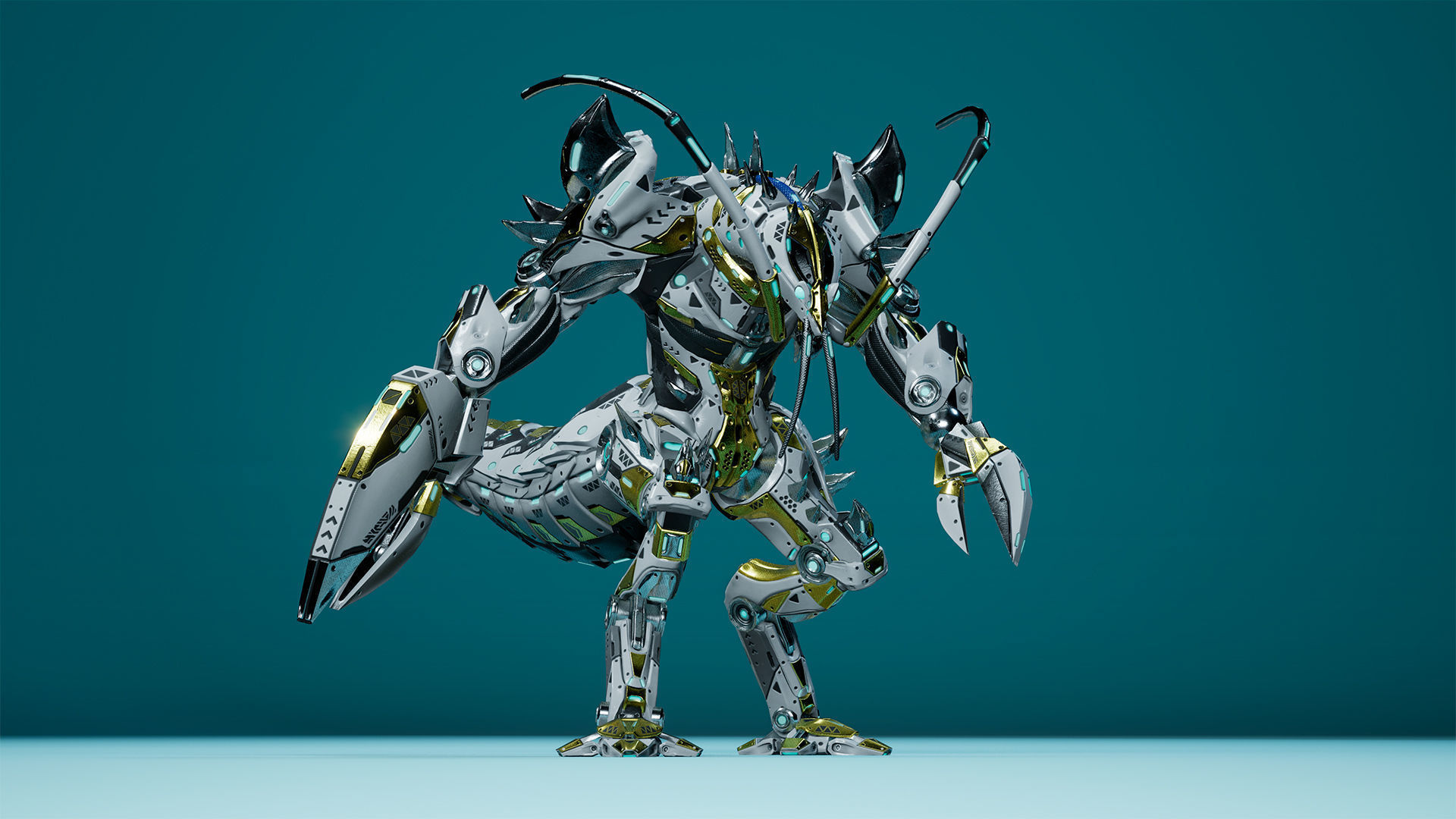 Sci-Fi Lobster Low-poly 3D model_11