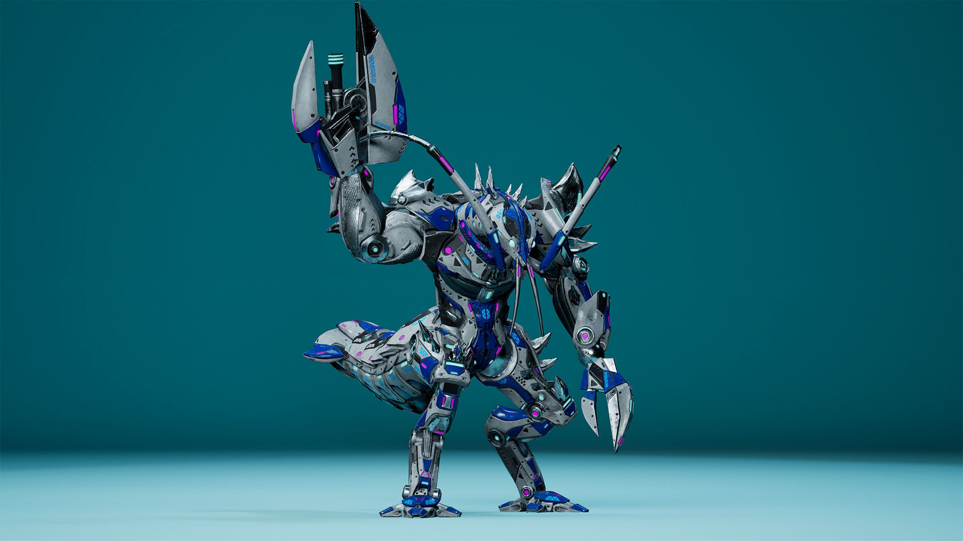 Sci-Fi Lobster Low-poly 3D model_8