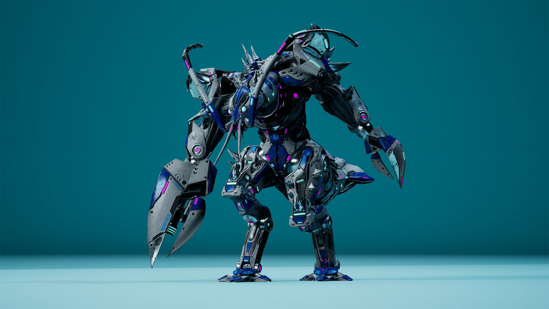 Sci-Fi Lobster Low-poly 3D model_17