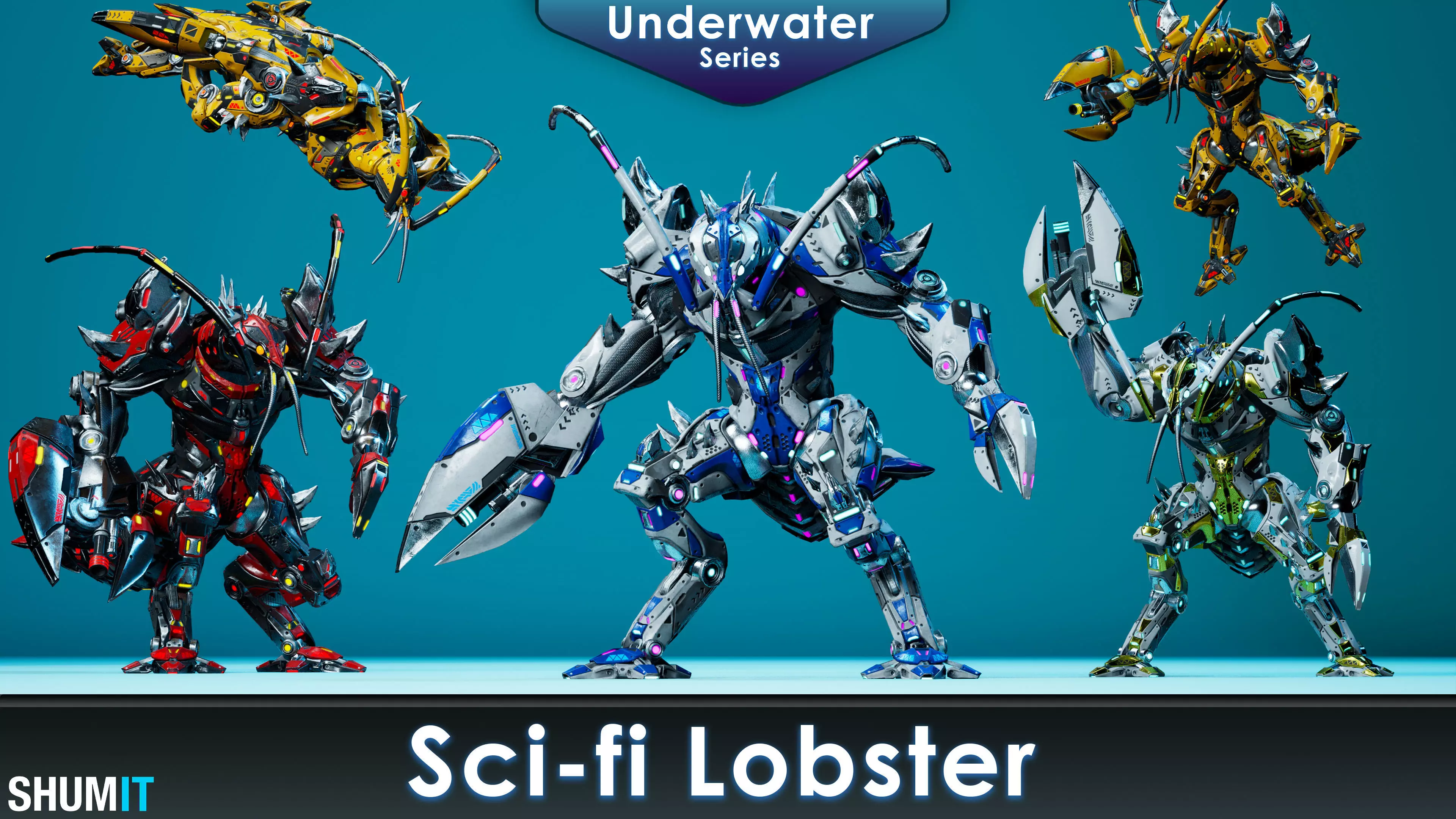 Sci-Fi Lobster Low-poly 3D model_0
