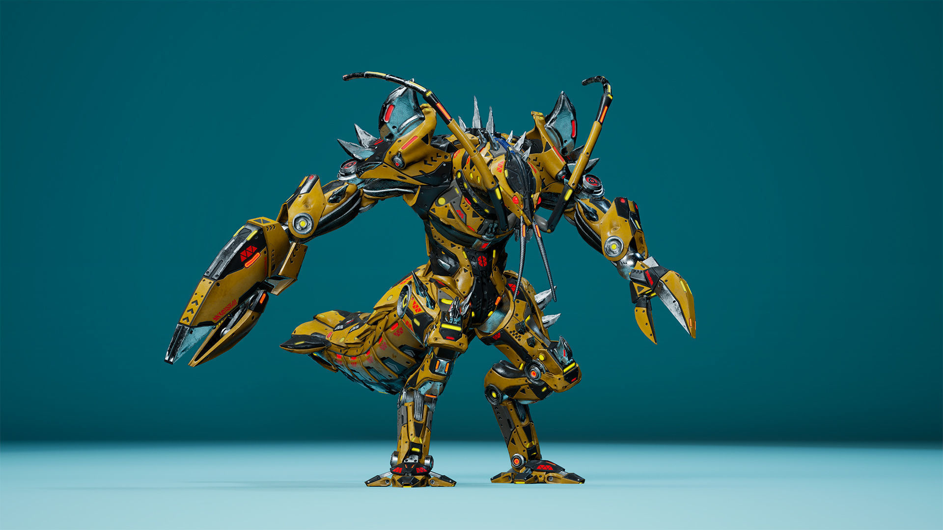 Sci-Fi Lobster Low-poly 3D model_9