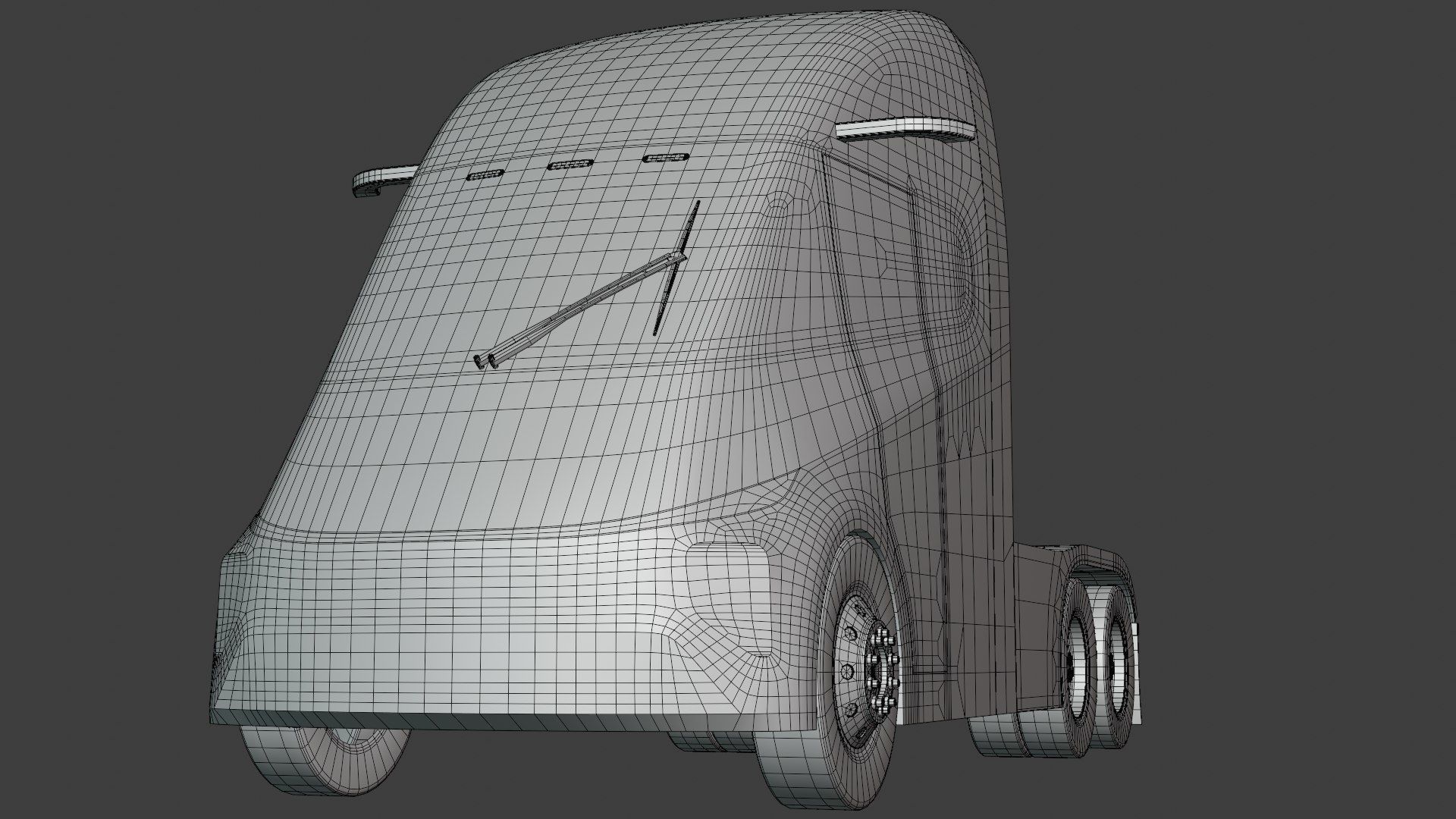 Future semitruck and Tesla Robovan 3D Model Collection_1