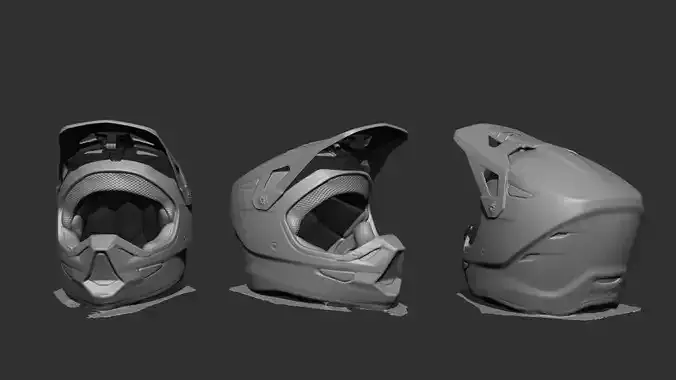 100 Motocross Helmet 3D Scanned - Detailed and Realistic Model 3D model