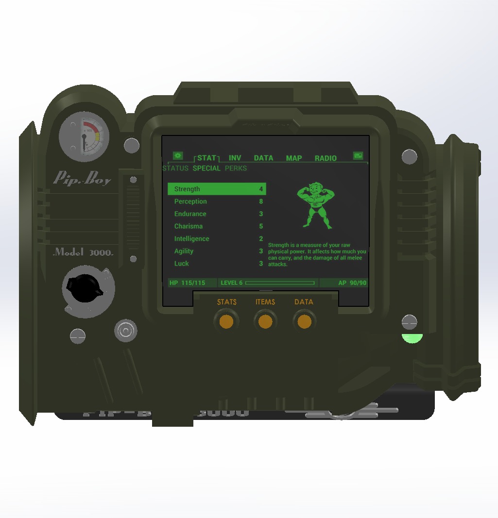 Wearable Pipboy Fallout 3D print model_2