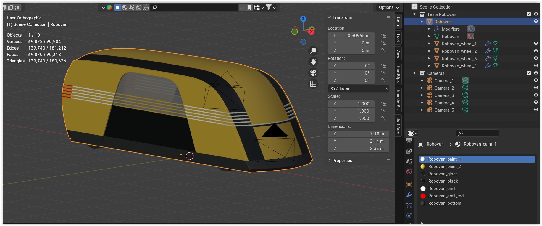 Tesla Robovan and Luxeed S7 3D Model Collection_11