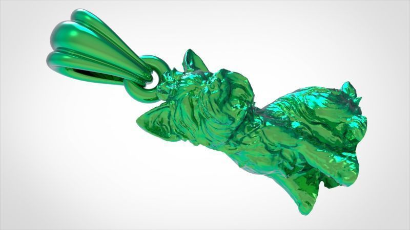 Dog Yorkshire Terrier Pendant  3D print model_2