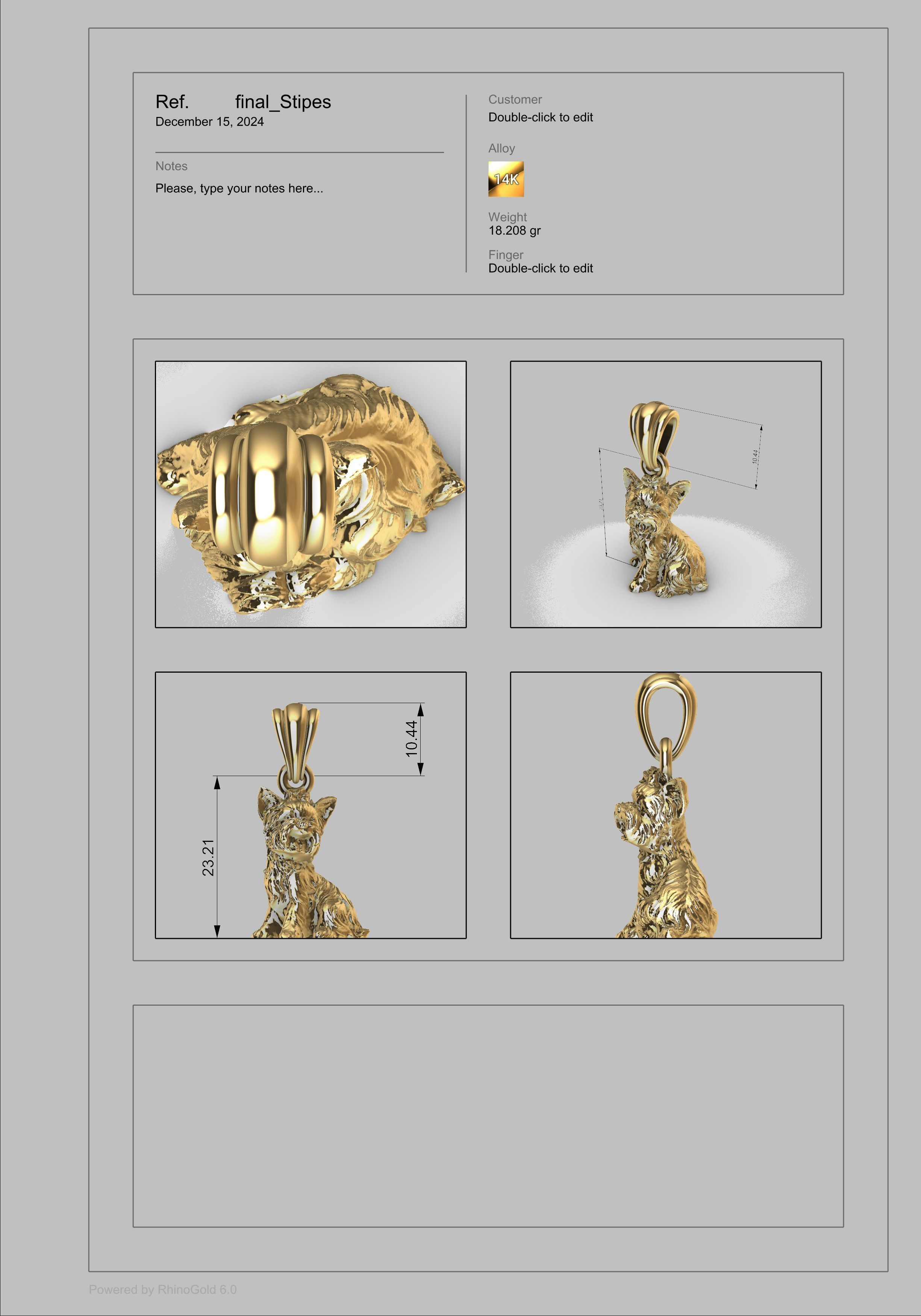 Dog Yorkshire Terrier Pendant  3D print model_18